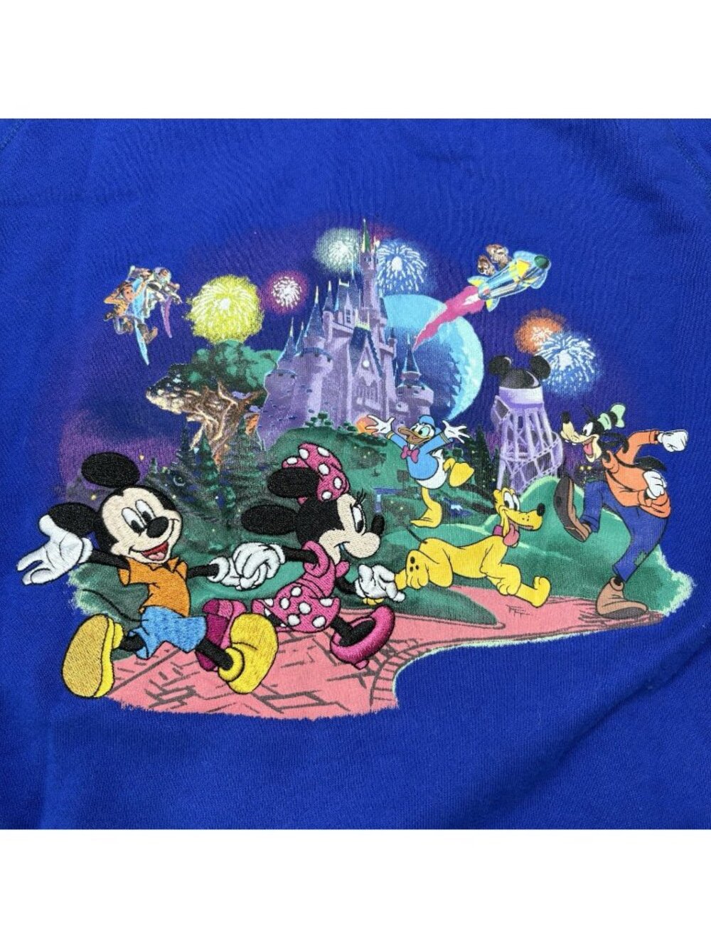 Disney Parks World Cinderella's Castle Fireworks Hoodie Full Zip M Medium